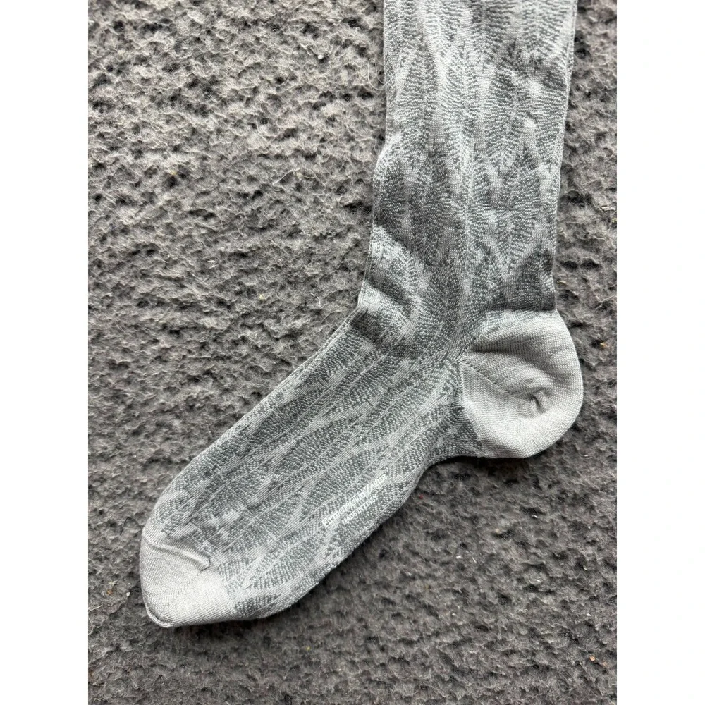 NWT Ermenegildo Zegna Leaf Patterned Knee Socks Potash Fant One Size Unisex
